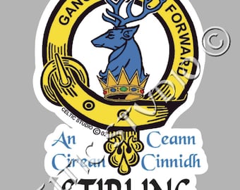 Stirling Clan Crest Decal | Custom Scottish Heritage Car & Laptop Stickers