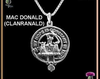 MacDonald  Clanranald   Clan Crest Scottish Pendant CLP02