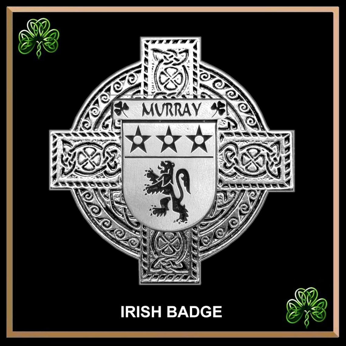 Murray Irish Coat of Arms Celtic Cross Badge Etsy UK