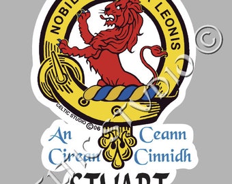 Stuart Clan Crest Decal | Custom Scottish Heritage Car & Laptop Stickers