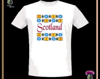 Schottland Flagge und Thistle T-Shirt GS06