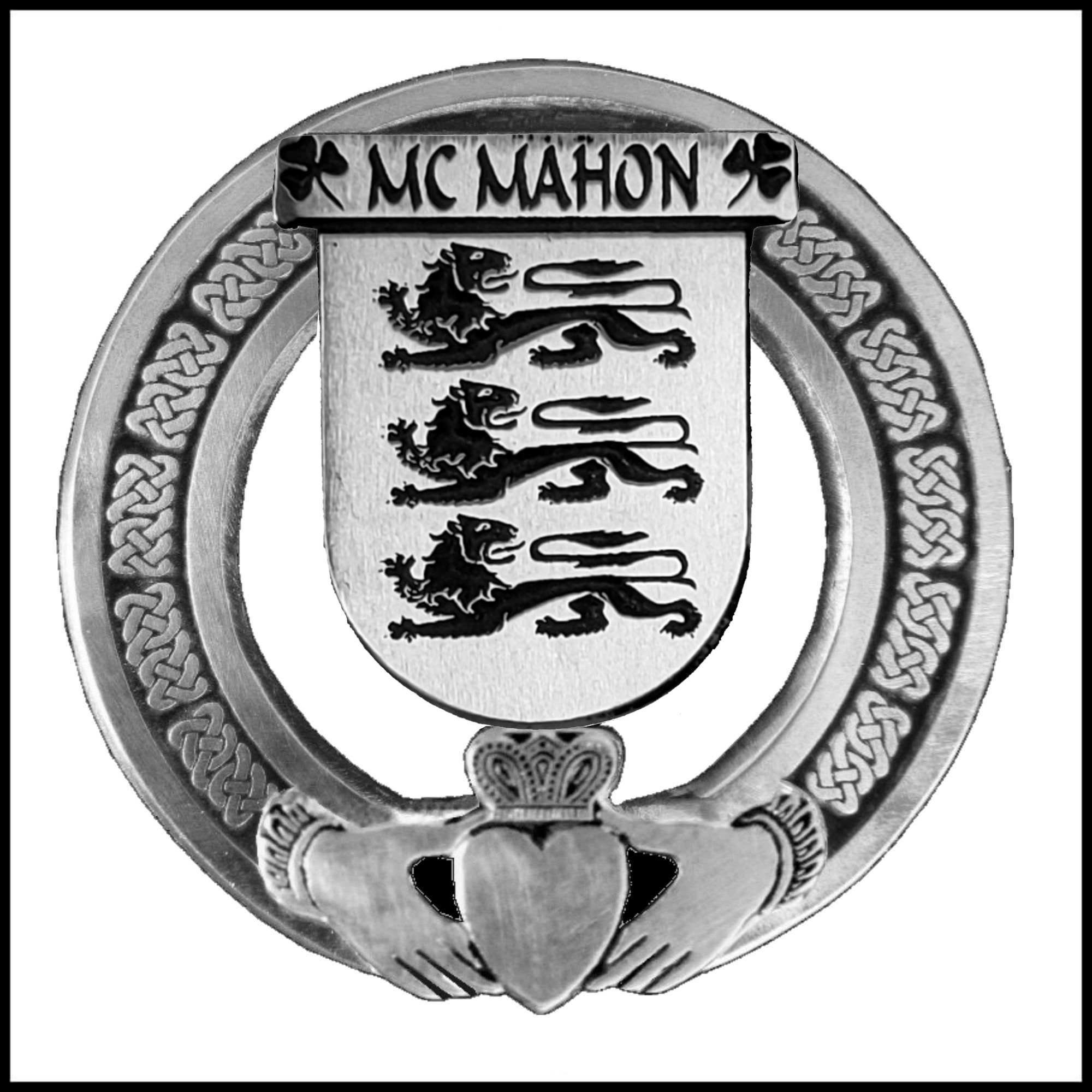 Mcmahon Irish Claddagh Coat of Arms Badge Etsy UK
