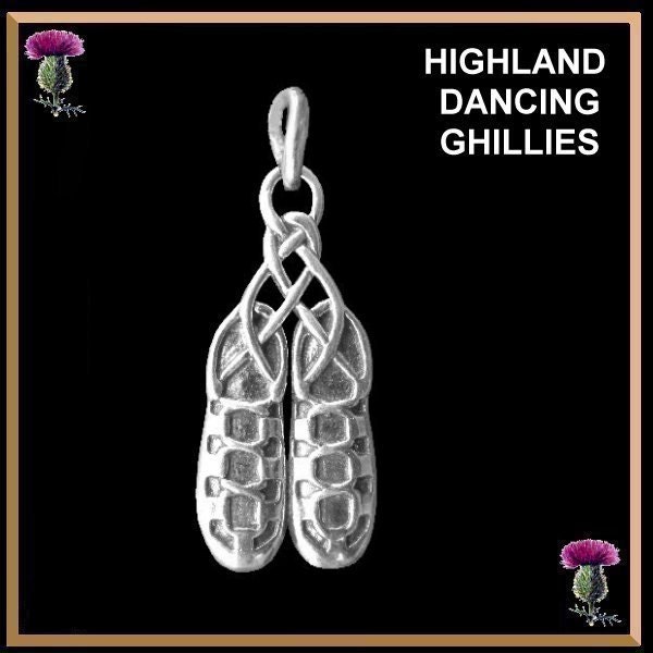 Highland Dancing Ghillies Pendant - Sterling Silver