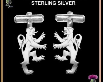 Rampant Lion Cufflinks - Sterling Silver
