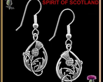 Spirit Of Scotland Thistle Earrings - Sterling Silver