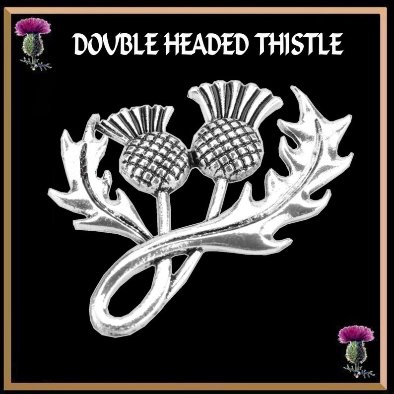 Scottish Large Double Headed Thistle Brooch image 4