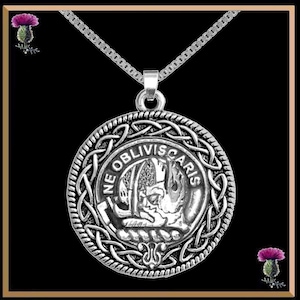 Campbell Argyll Clan Crest Celtic Interlace Disk Pendant, Scottish Family Crest  ~ CLP06