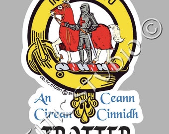 Trotter Clan Crest Decal | Custom Scottish Heritage Car & Laptop Stickers