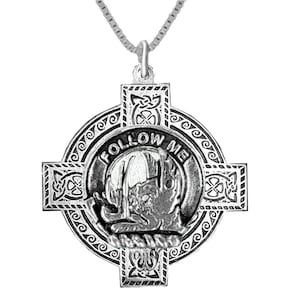 Campbell Breadalbane Clan Crest Celtic Cross Pendant Scottish ~ CLP04