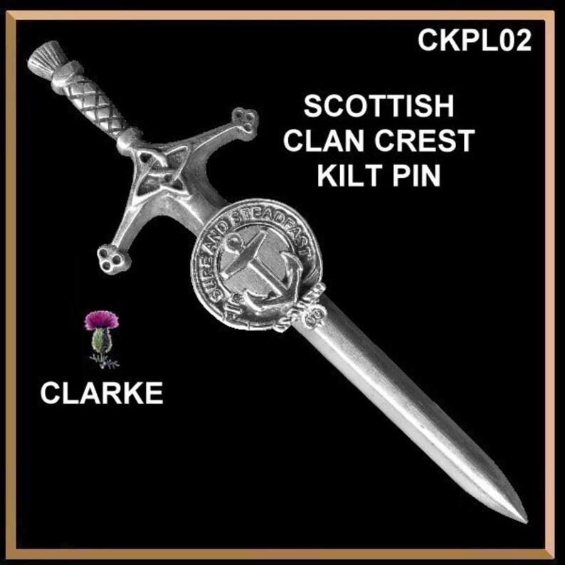 Clark Clan Crest Kilt Pin Scottish Pin CKP02 Etsy UK