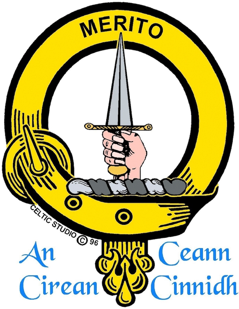Dunlop Clan Crest Stick or Cravat pin Sterling Silver