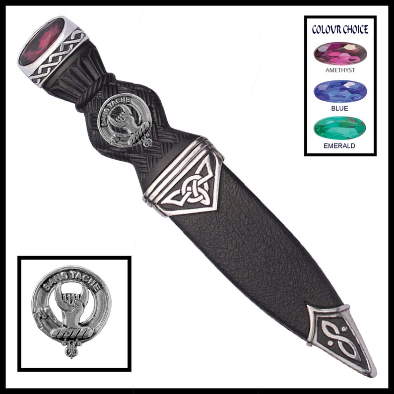 Napier Interlace Clan Crest Sgian Dubh, Scottish Knife Napier Interlace Clan Crest Sgian Dubh, Scottish Knife