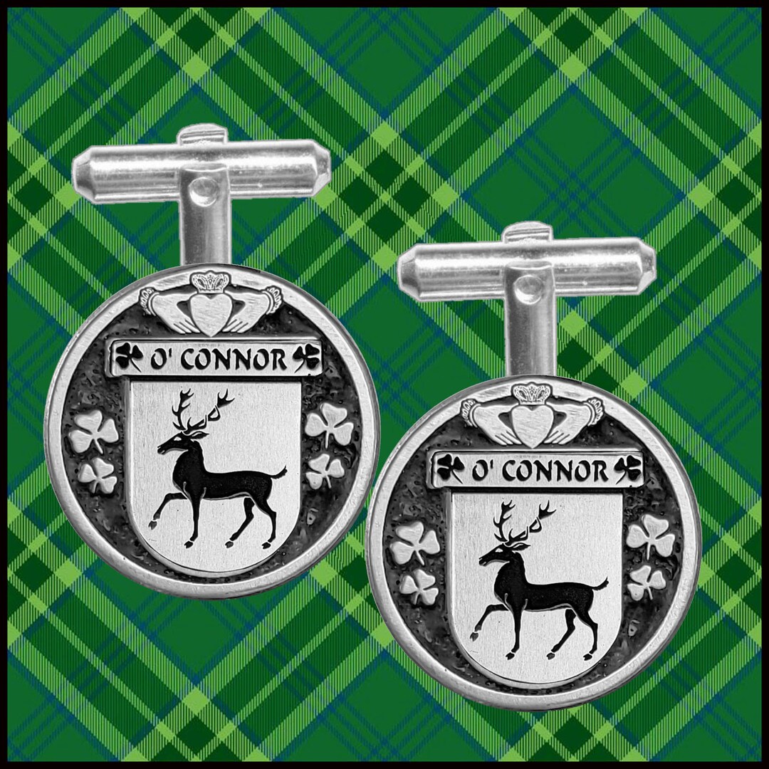 O'connor Irish Coat of Arms Disk Cufflinks Etsy