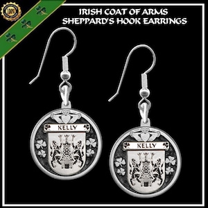 Kelly Irish Disk Coat of Arms Earrings