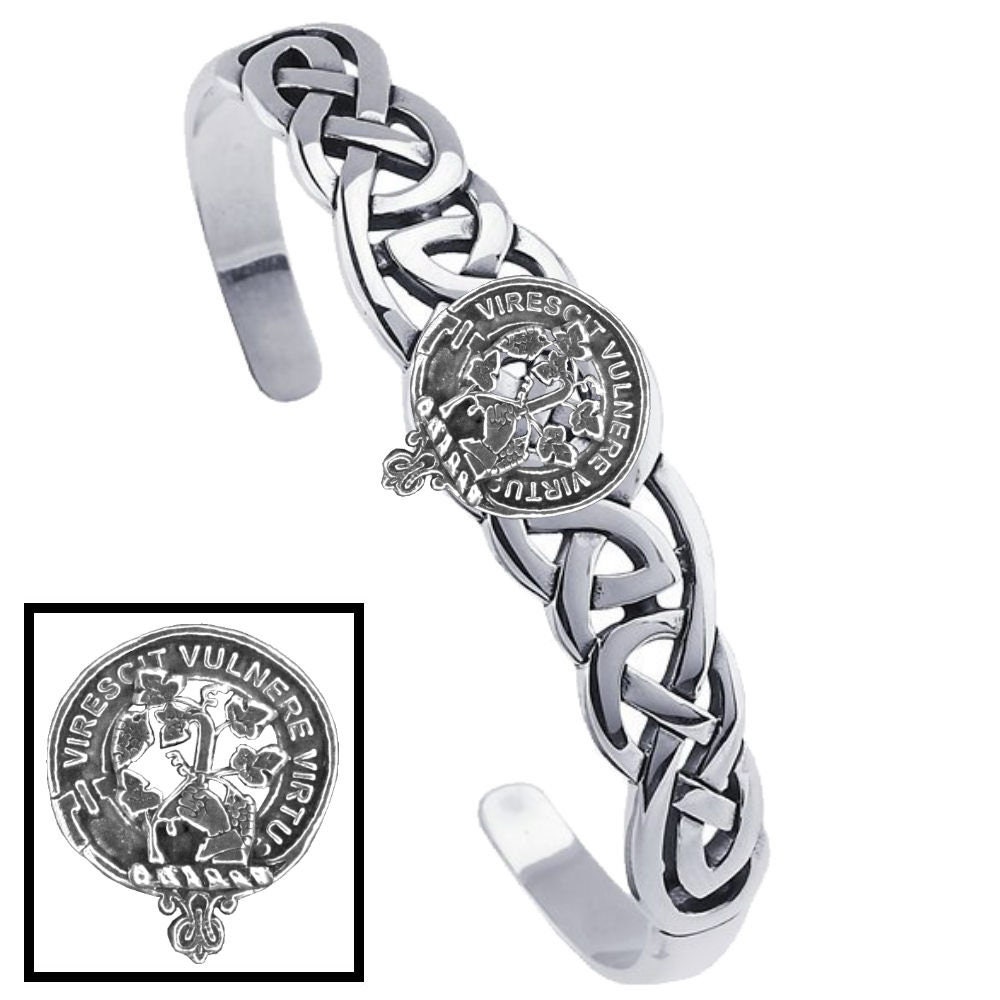 Burnett Clan Crest Celtic Cuff Bracelet