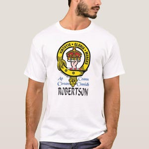 Robertson Scottish Clan Crest Full T-Shirt, Family Crest Shirt