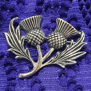 Scottish Large Double Headed Thistle Brooch image 1