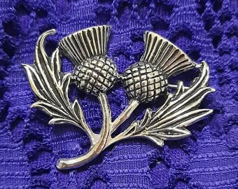 Scottish Large Double Headed Thistle Brooch