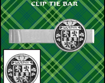Murphy Irish Coat of Arms Clip Tie Bar