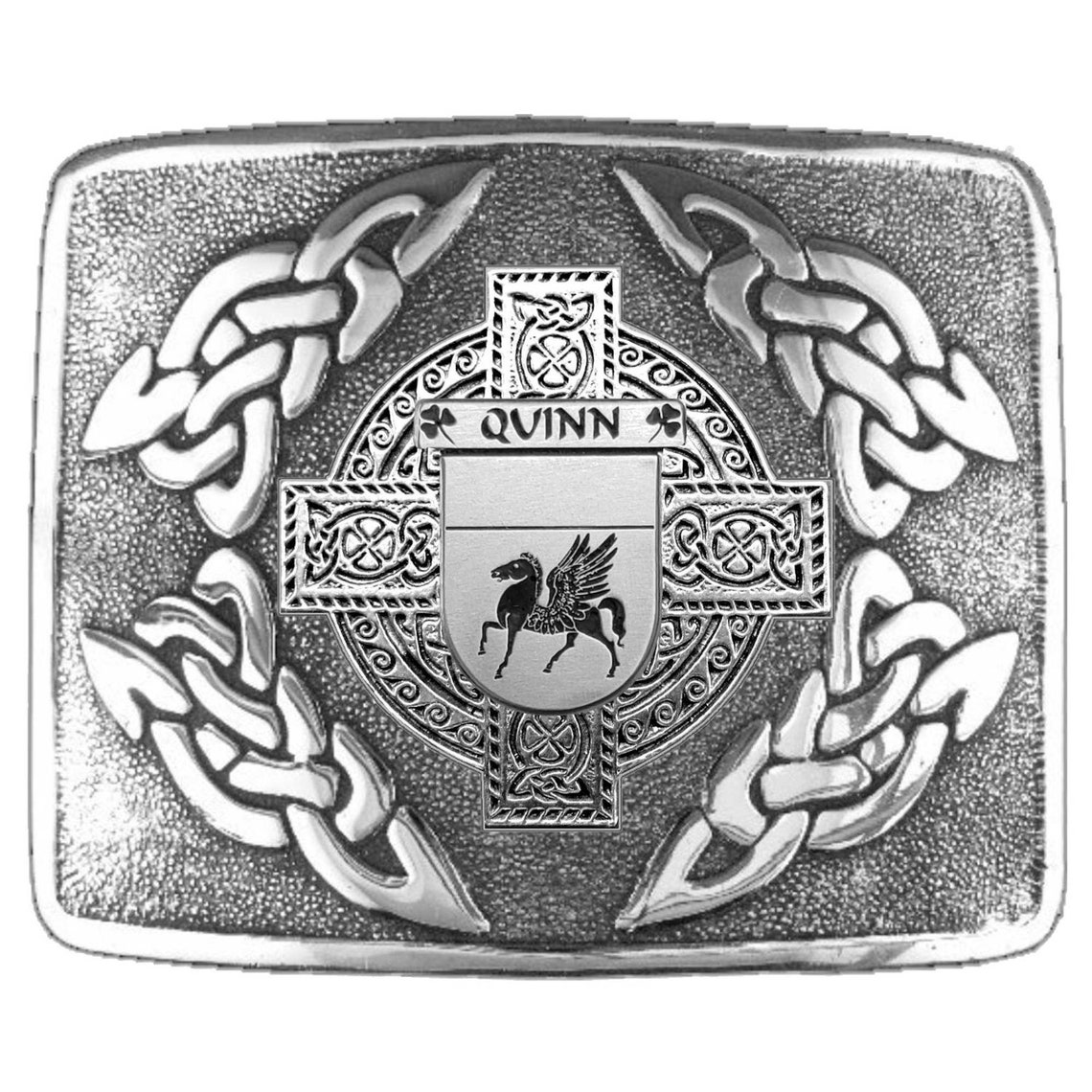 Quinn Irish Coat Of Arms Interlace Kilt Buckle Etsy