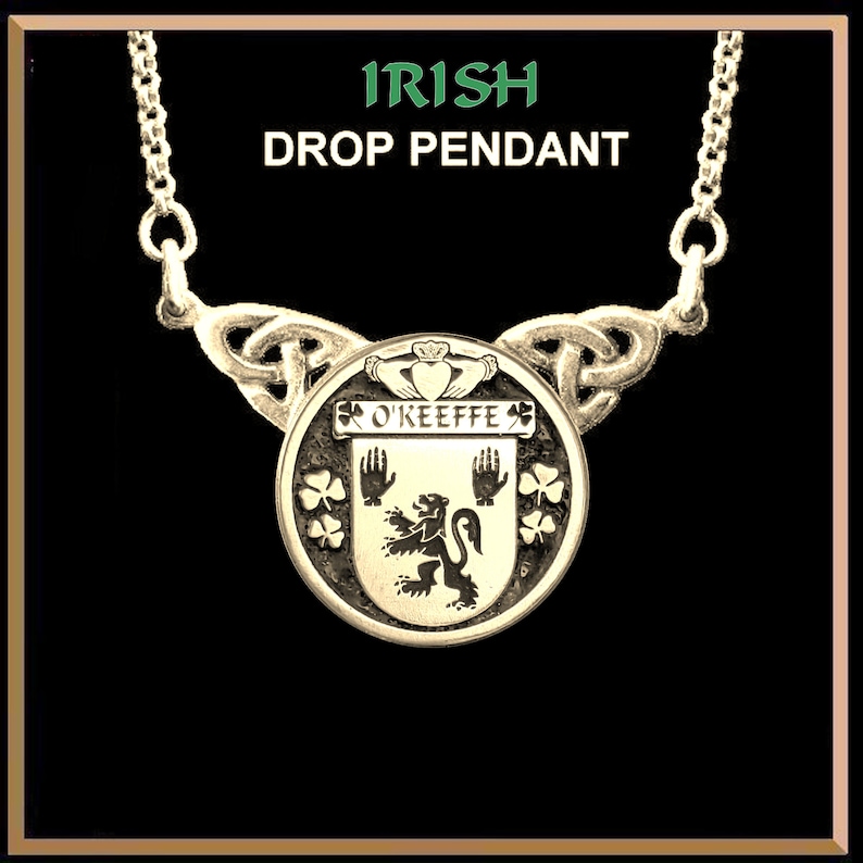 O/'Keeffe Irish Coat of Arms Double Drop Pendant ~ ILP03