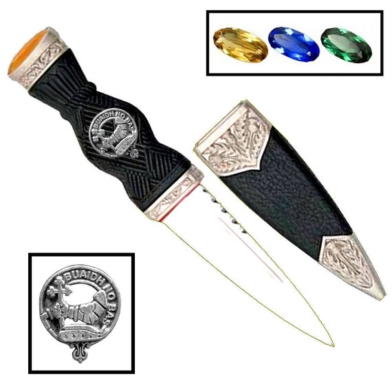 Macdougall Clan Crest Sgian Dubh, Scottish Knife
