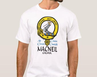MacNeill Gigha Scottish Clan Crest Full T-Shirt, Family Crest Shirt