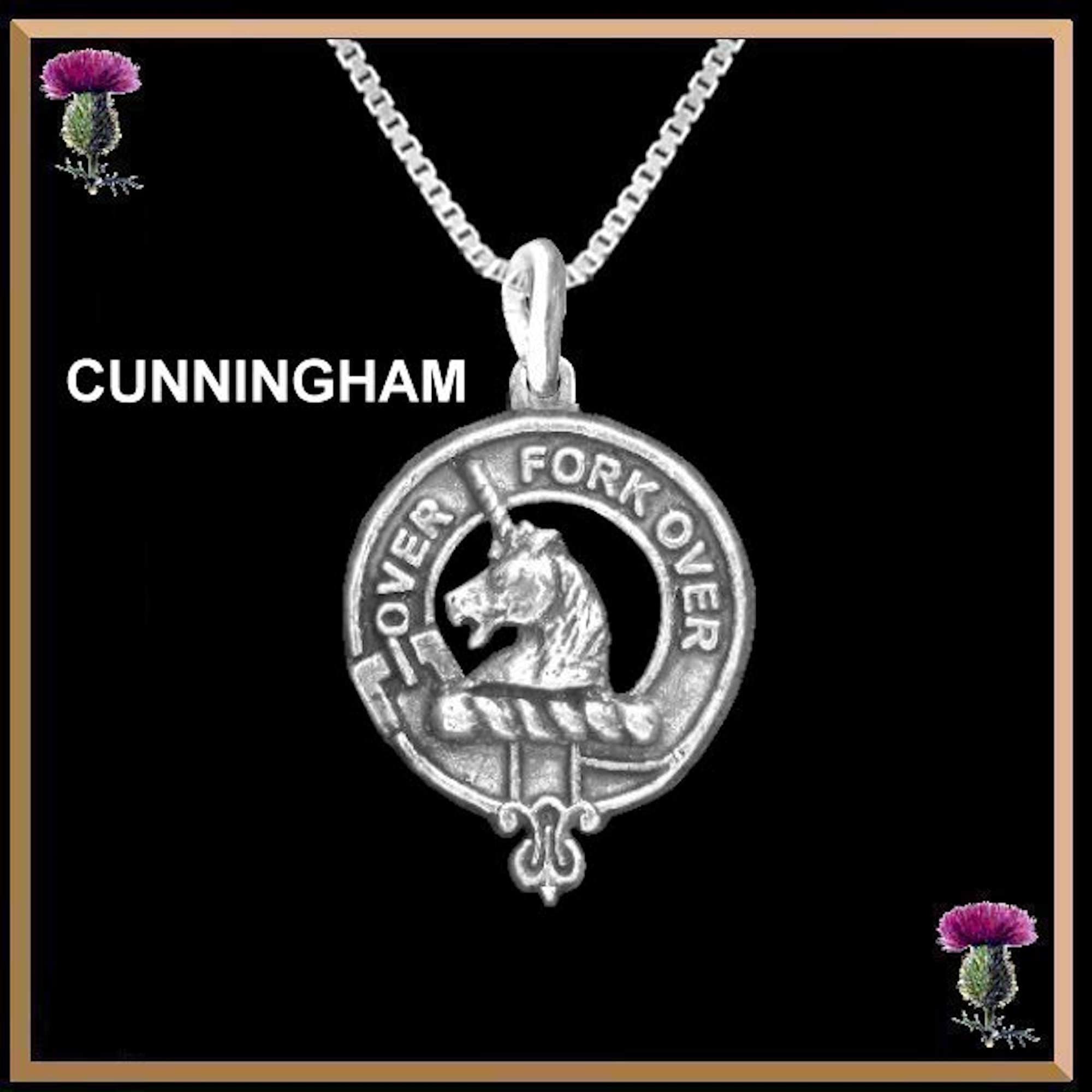 Select Gifts Tartan Clan Cunningham Sterling Silver Cufflinks Engraved Box