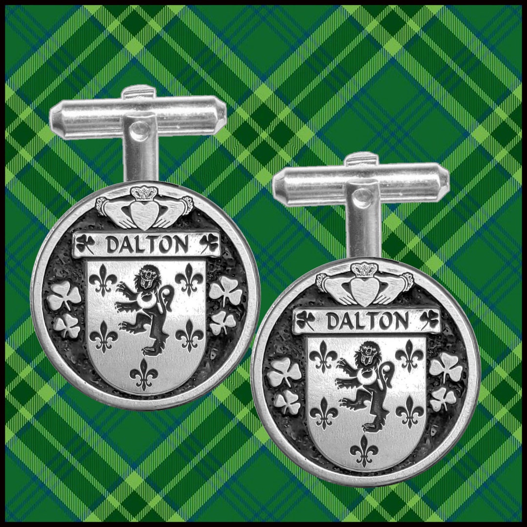 Dalton Irish Coat of Arms Disk Cufflinks Etsy