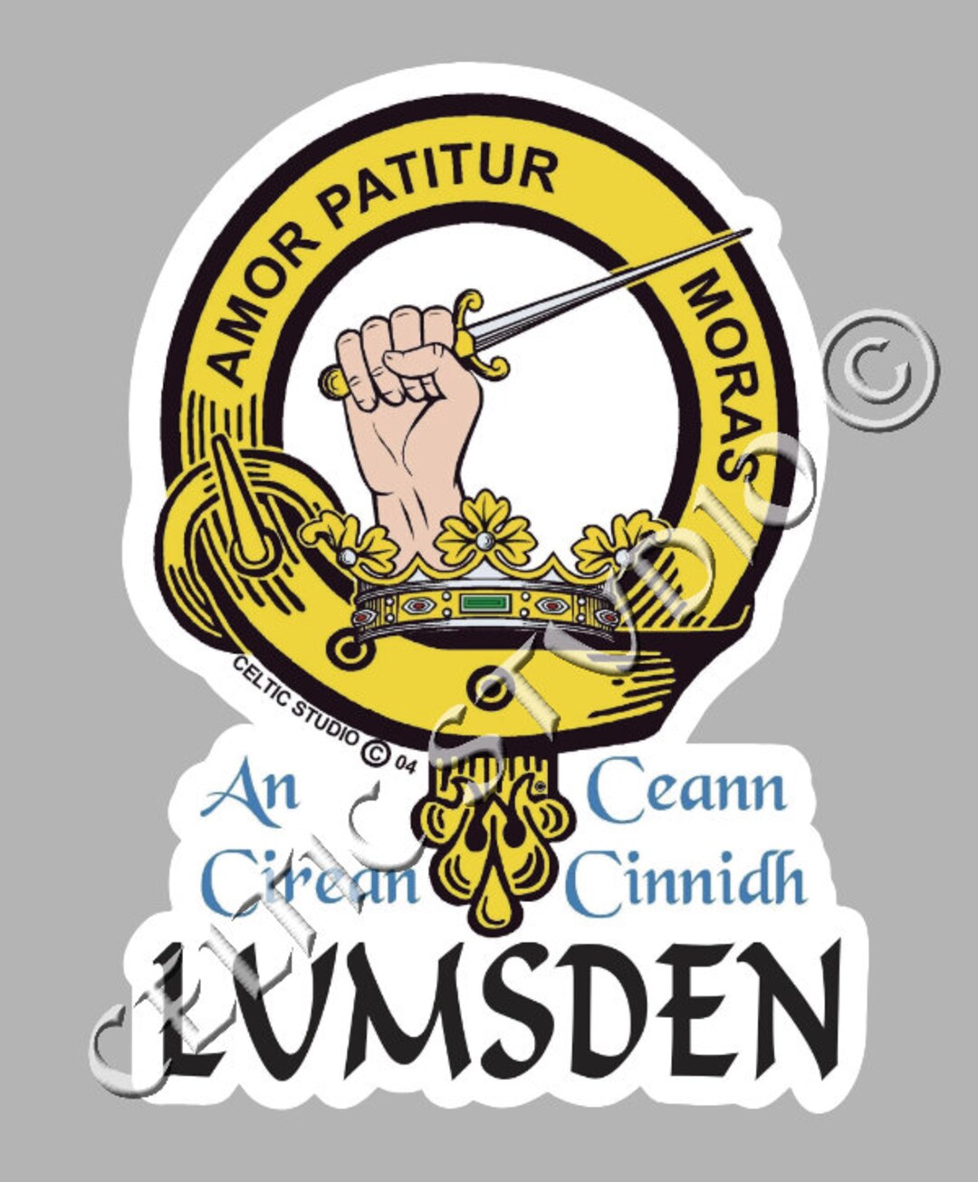 Lumsden Clan Crest Decal | Custom Scottish Heritage Car & Laptop ...