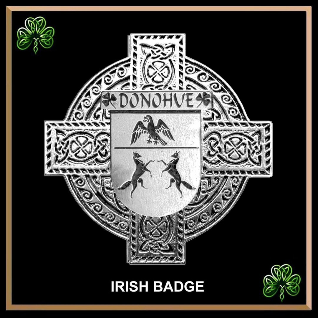 Donohue Irish Family Coat of Arms Celtic Cross Bdge Etsy UK
