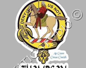 Thompson Clan Crest Decal | Custom Scottish Heritage Car & Laptop Stickers