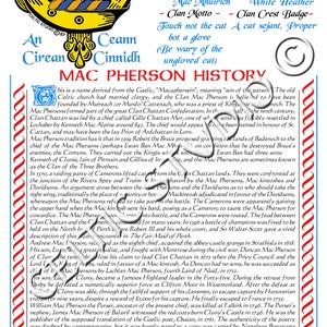 MacPherson Scottish Clan History