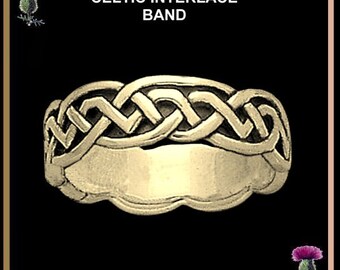 Celtic Wedding Ring, Celtic Knot Ring, Interlace Ring - Gold CW09