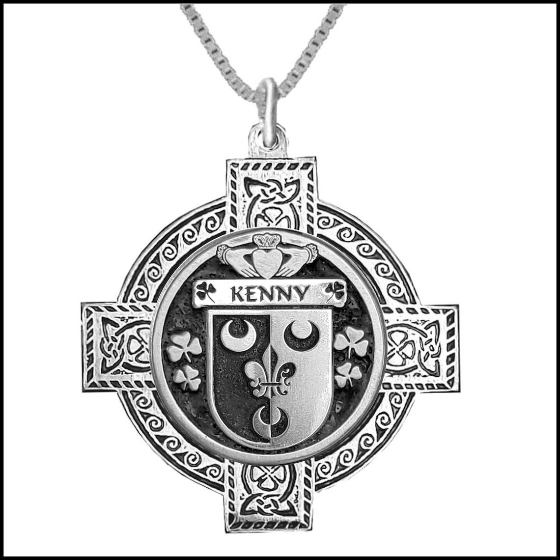 Kenny Irish Coat of Arms Celtic Cross Pendant IP04 - Etsy