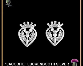 Jacobite Scottish Luckenbooth Thistle Earrings - Stud