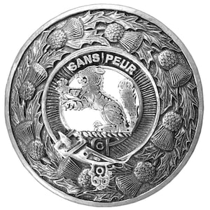 Sutherland Clan Badge Scottish Plaid Brooch