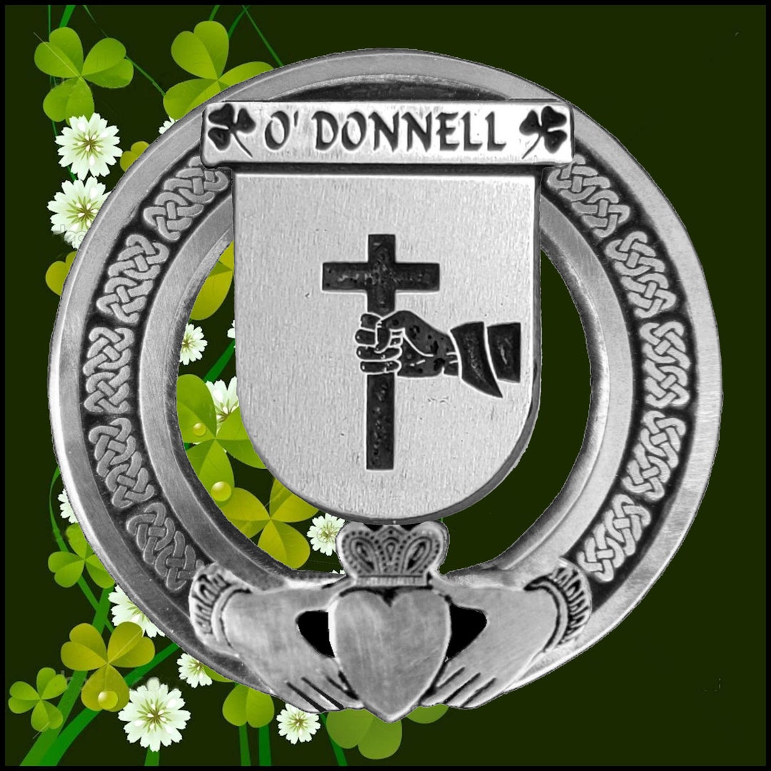 O'donnell Irish Claddagh Coat of Arms Badge Etsy