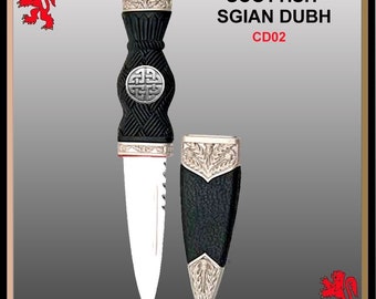 Celtic Lovers Knot Sgian Dubh, Scottish Black Knife CEL02