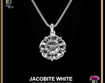 Jacobite White Rose Pendant, Scottish