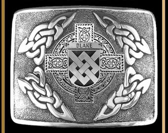 Blake Irish Coat of Arms Interlace Kilt Buckle