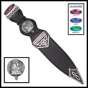 Snodgrass Interlace Clan Crest Sgian Dubh, Scottish Knife