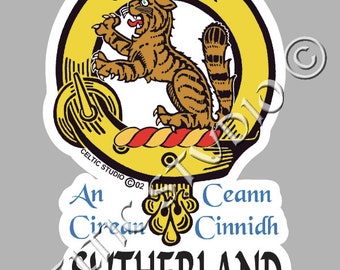 Sutherland Clan Crest Decal | Custom Scottish Heritage Car & Laptop Stickers