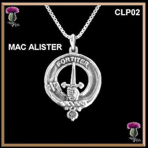 MacAlister  Clan Crest Scottish Pendant CLP02