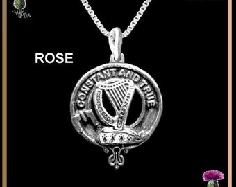 Rose  Clan Crest Scottish Pendant CLP02