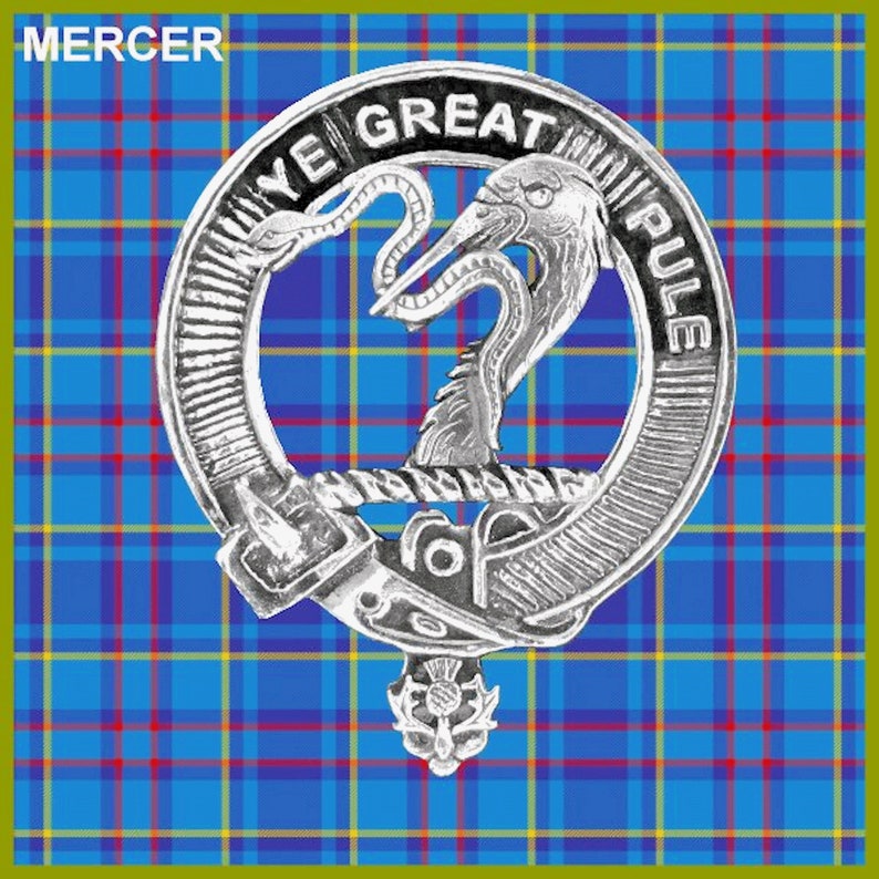 Mercer Clan Badge Scottish Plaid Brooch