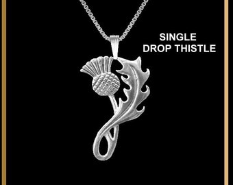 Single Thistle Pendant, Scottish Necklace