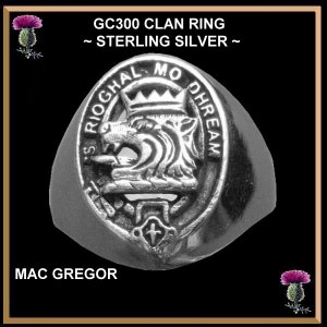 Scottish Clan Crest Ring GC300S Family Crest All Clans image 1
