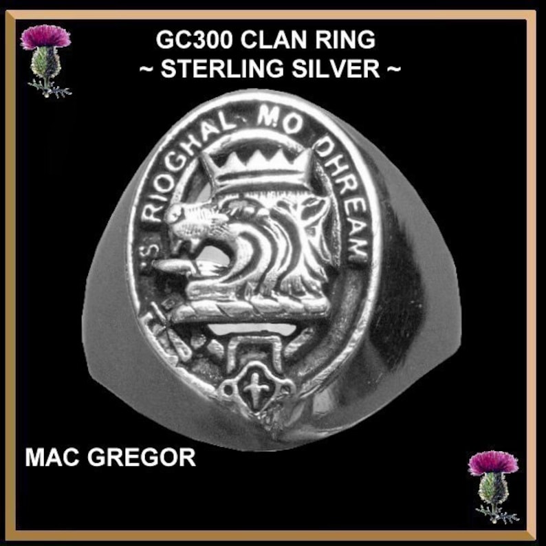 Scottish Clan Crest Ring GC300S Family Crest All Clans image 1