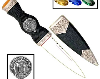 Ferguson Clan Crest Sgian Dubh, Scottish Knife